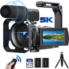 ✅Videokamera Camcorder UHD 5K und 56MP Digitalkamera-Recorder WiFi Nachtsicht DE