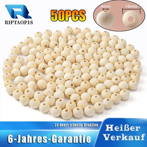 16mm runde holzperlen natur - runde,