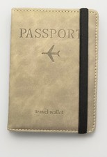 REISEPASS HÜLLE LEDER GRAU BRIEFTASCHE REISE PASS PASSPORT MAPPE AUSWEIS TRAVEL