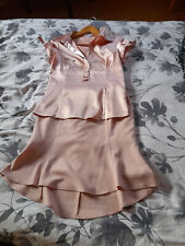 Edler Zweiteiler Godet Rock mit Satin-Bluse in Apricot Gr. 36 + GRATIS