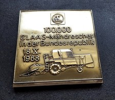 CLAAS - MÄHDRESCHER MESSINGSCHILD 100.000 1968