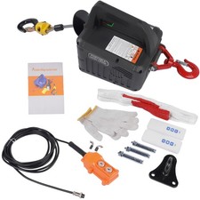 Elektrische Seilwinde 1500W 1100lbs Tragbar 500A Hubhöhe 7m Fernbedienung
