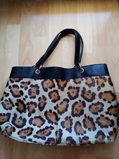 Handtasche Leopard PAOLO MASI + 2 Taschen geschenkt: L.Credi blau + H&M schwarz