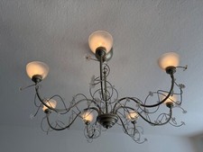 Großer IKEA SÖDER Kronleuchter Deckenleuchte 7-flammig Glasschirme Blumen 75 cm