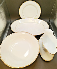 BAVARIA SCHIRNDING Qualitäts-Porzellan / Weiß Goldrand / 4-teiliges Vintage Set