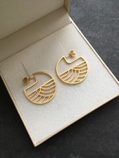 CHRISTINA PAULS-Creolen-Kinki-groß-Japan-silber-goldplatiert-29mm-neuwertig