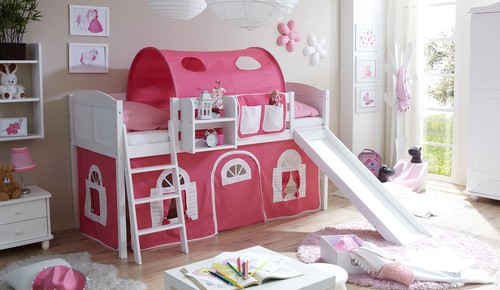 Hochbett mit rutsche ekki - hochbett,