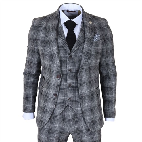 Herren grau tweed kariert - grau,