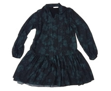 New Collection Damen Kleid Tunika Gr. 40 Chiffon Made In Italy Onesize grün