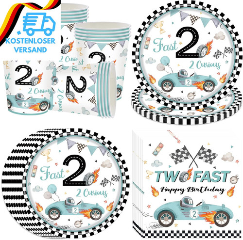 Rennwagen partygeschirr set - partygeschirr,