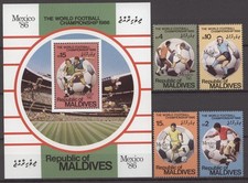 Fußball WM 1986 - Malediven - 1189-1192 , Bl.121 ** MNH