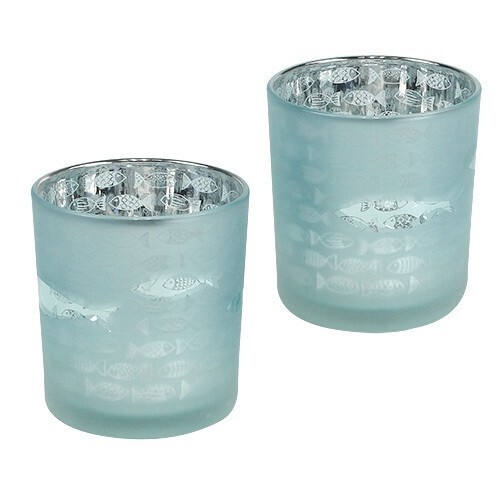 Teelichthalter maritim glas - 1x,