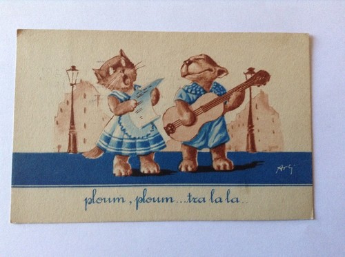 Humanisierte katzen - ak,
