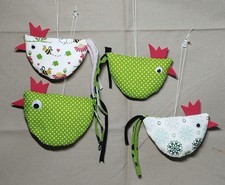 4x Osterhühner Stoff