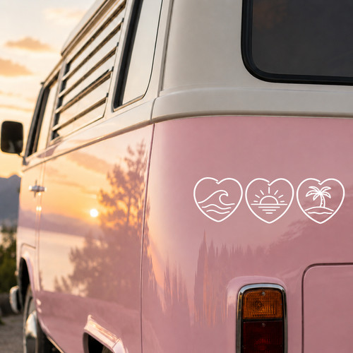 Auto aufkleber camping - camping, welle