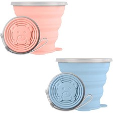 Faltbarer Silikon Becher 2er