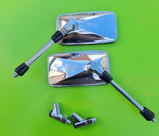 Motorradspiegel universal verchromt rechteckig 