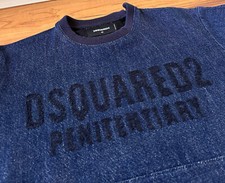100%ORIG DSQUARED JEANS DENIM SWEATSHIRT PULLOVER GR.46 F/W 14 S71GU0074 BLAU