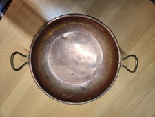 Alte Französiche Kupfer Sauteuse Schmorrpfanneaus flache Pfanne aus Frankreich