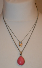 Doppelkette von Fossil - rosa Stein - Schloss, Schlüssel - einzeln zu tragen