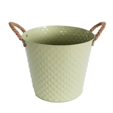 Pflanztopf Pflanzgefäß Zinktopf Diamond Grün 22cm Ø Blumentopf Metall Übertopf