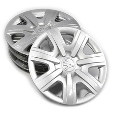 Original Skoda Radkappen Set 14 Zoll 5,0Jx14 Radzierblenden silber 5J0071454