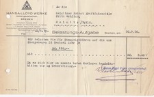 BREMEN, Rechnung 1930, Hansa