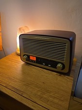 Vintage-Stil Holz-Radio-Wecker AM/FM mit RCA Eingang ca 20x33x17cm