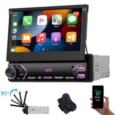 1 DIN 7" Autoradio Apple Carplay Android Auto USB Bluetooth Touchscreen + Kamera