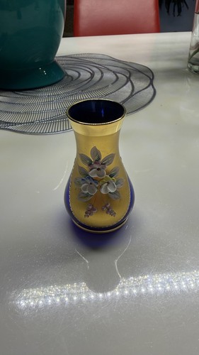 Vintage vase kobaltblau glas - kobaltblau,