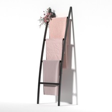 Handtuchleiter Handtuchständer mit 4 Stangen, super eleganter ( Schwarz)