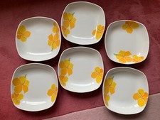 6 Suppenteller Pastateller Heinrich Winterling Marktleuthen Bavaria gelbe Blüten