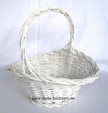 Streukorb Hochzeit - geflochten Weiß ca. 27 cm - Blumenkinder - plus Streublüten