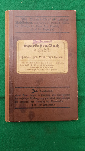Altes sparkassenbuch guben - sparkassenbuch,