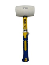S&R Gummihammer weiß 65 mm, 680 Gr, mit rutschfestem stoßdämpfendem Fiberglassti