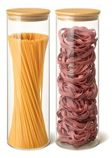 2 Vorratsdosen Spaghetti Glas Vorratsgläser Deckel Vorratsglas Behälter Dose Set