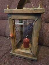 Laterne, Holzlaterne, Windlicht, Kerze, Holz, Deckel abnehmbar, alt. antik 