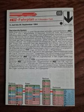 Deutsche Bundesbahn DB IC-Fahrplan Juni-Sept. 1984 im Stundentakt