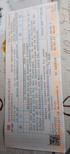 Ticket brandenburg berlin - db,