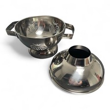 Edelstahl Seiher mit Erdbeermuster & Marmeladentrichter Set 15 cm Küchenhelfer