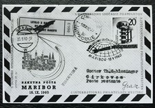 Foto erste amtl. Raketenpost Maribor 1960, Echtfoto Dr. Gewande Berlin