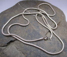 Edle Schlangenkette Snake Basic 925 Sterlingsilber 74 cm Karabiner 2,5 mm
