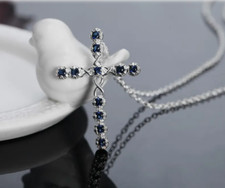 Unisex Halskette Kreuz-Anhänger Silber 925 Plattiert Zirkon