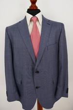 Eduard Dressler Sakko Gr.27 100% Schurwolle Blau Grau Blue Label abs. Top Zust.