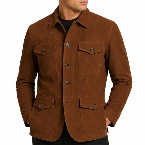 Herren braun feld lederjacke - braun,