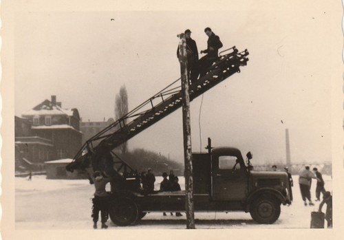 Vintage foto feuerwehr lkw - vintage,