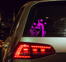 Einhorn Unicorn Aufkleber Auto Sticker Tuning JDM Schocker Auto Bike Pink finger
