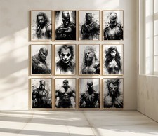 Black & White Marvel Avengers DC Classic Wandbild Poster Druck Bild Geschenk