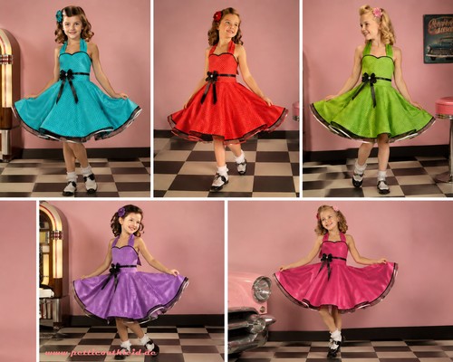 50er petticoat kleid kinder - kleid,