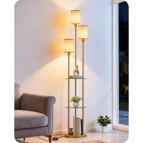 Stehlampe mit regal flammig - regal,
